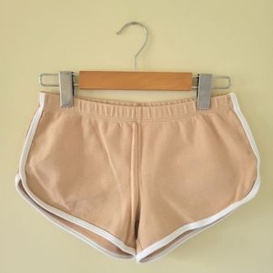 NWOT American Apparel tan running shorts with athletic stripe